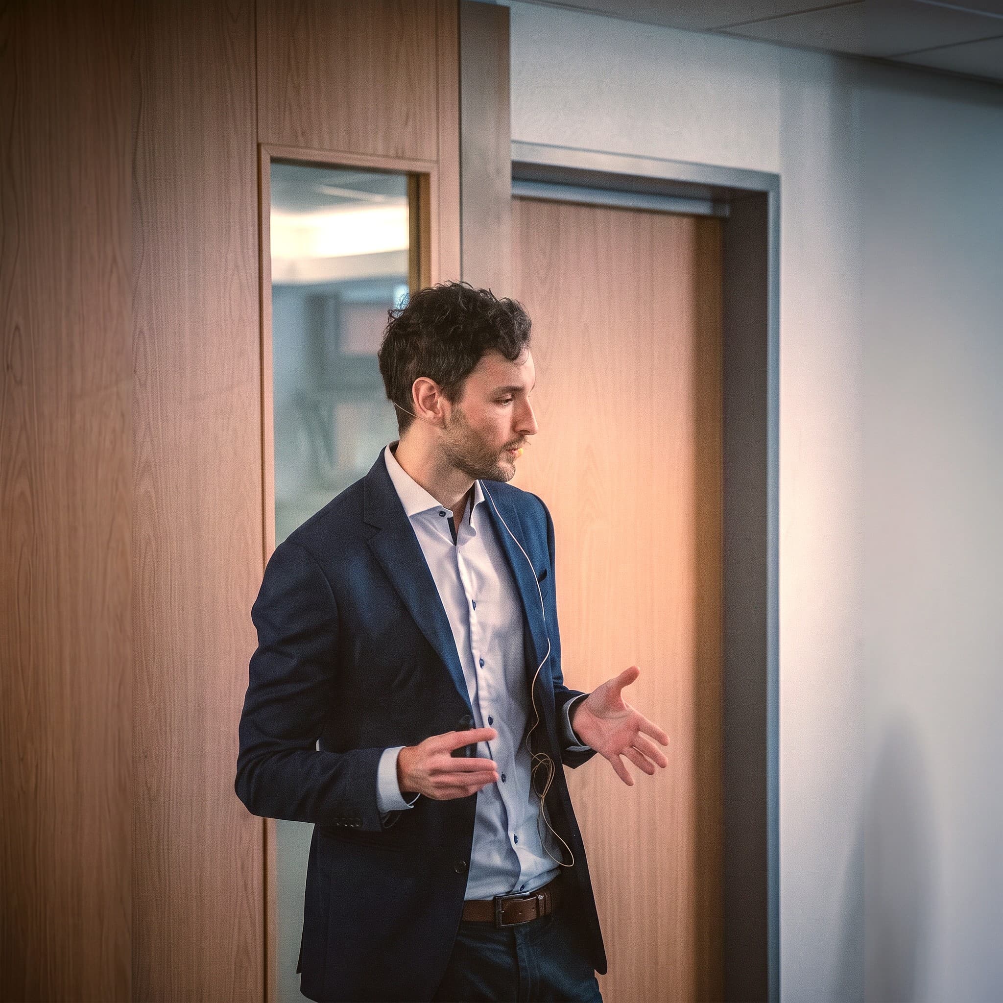 Hernan Revale presenting to a team